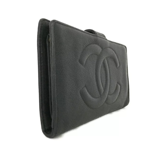 SOLD CHANEL CC Logo Caviar Skin Long Bifold Wallet/5AA0003 - Picture 4 of 13